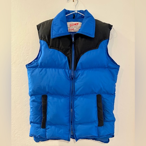 VINTAGE Schott NYC 1970s Sportswear Down Et Plume Puffer Vest - Picture 4 of 8